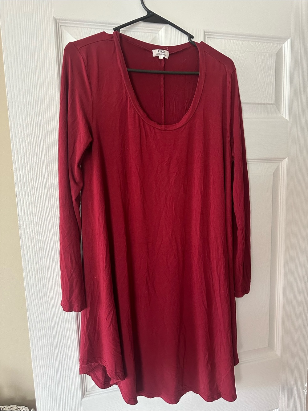 Piko 1988 Red Long-Sleeve Swing Dress